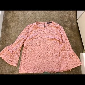 Pink lace blouse from Zara